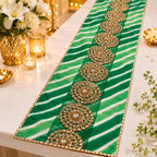 Emerald Kundan Royale Table Runner