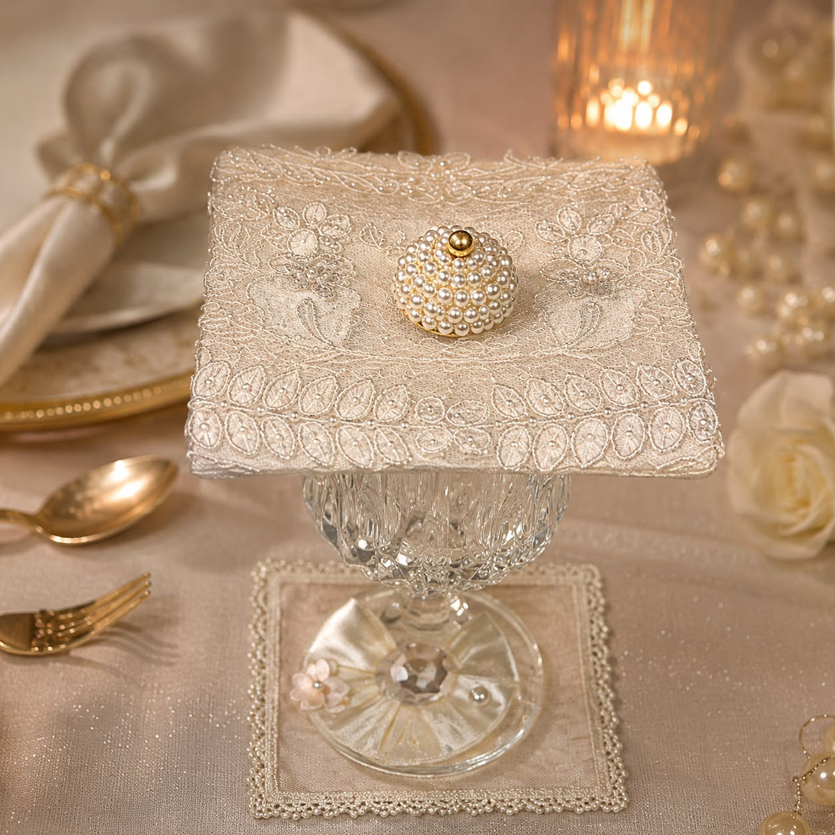 Ivory Heirloom Pearl Glass Cover