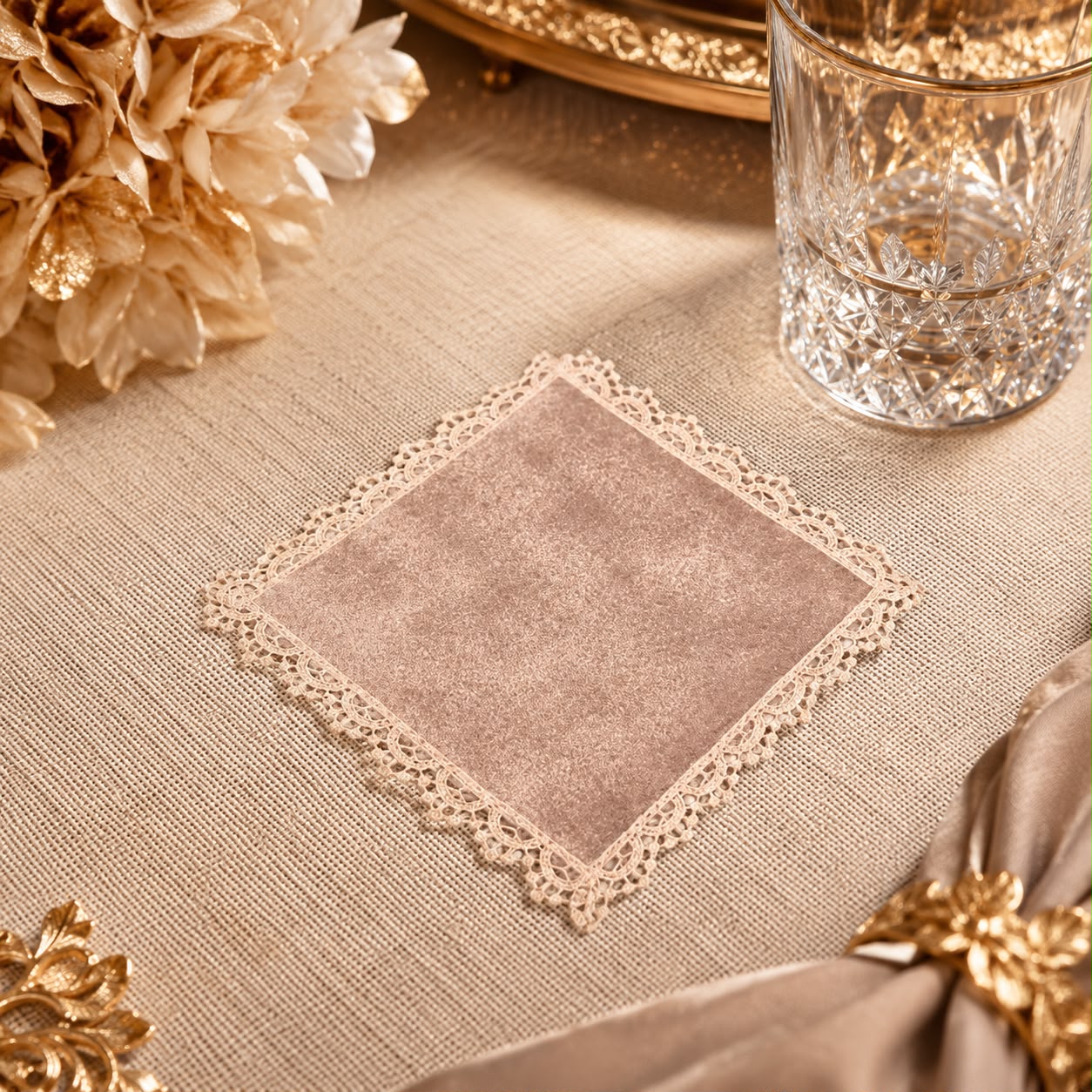 Vintage Blush Lace Coaster