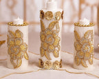 Imperial Bloom Embroidered Candle Set