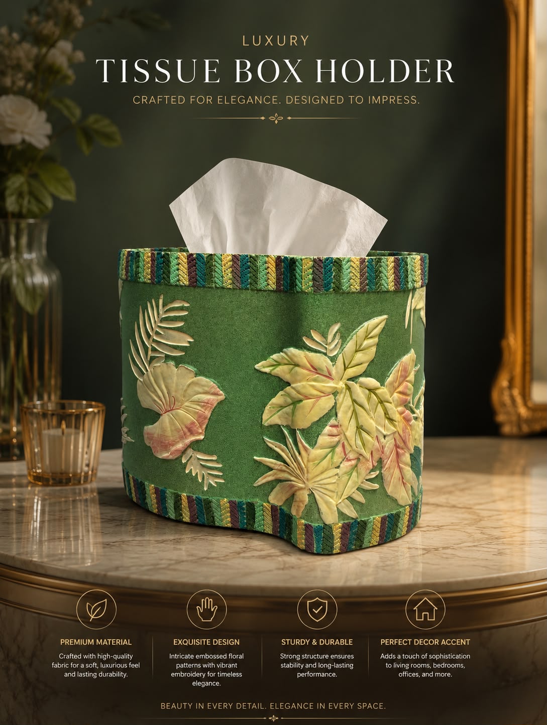 Verdant Tropics Tissue Box