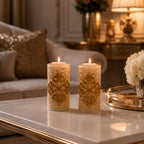Golden Filigree Luxe LED Candles