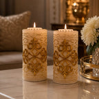 Golden Filigree Luxe LED Candles