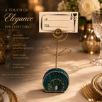 Peacock Jewel Menu Card Holder