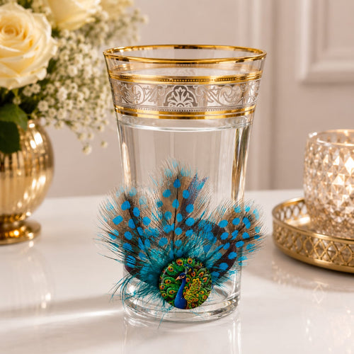 Jewel Feather Glass Charm