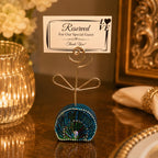 Peacock Jewel Menu Card Holder