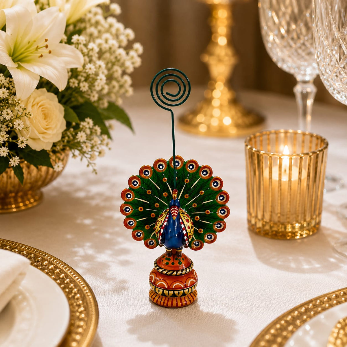 Peacock Menu Card Holder