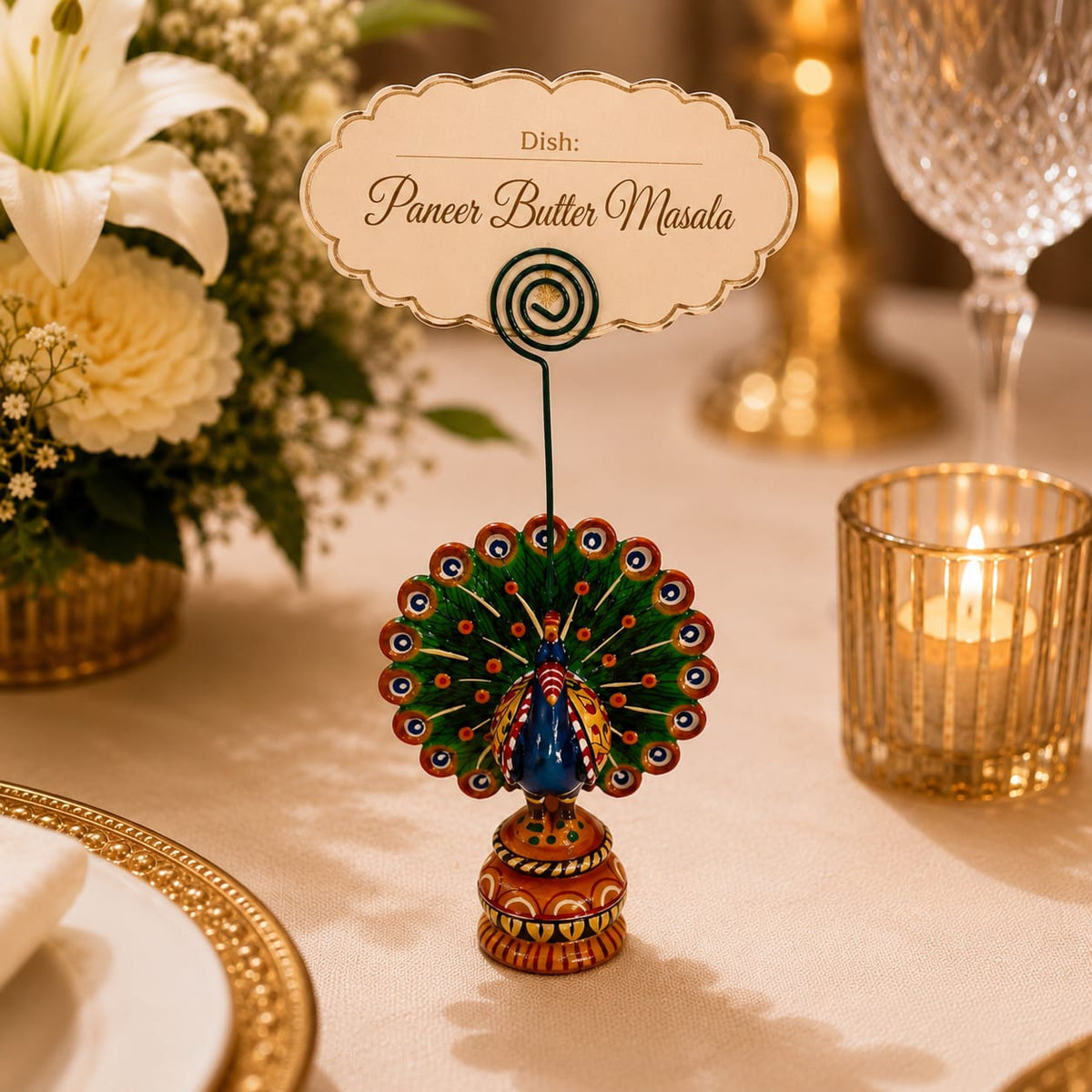 Peacock Menu Card Holder