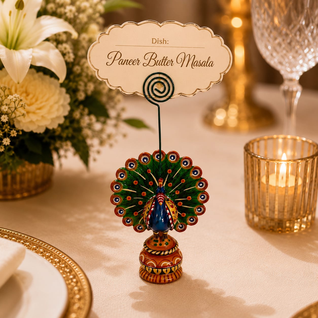 Peacock Menu Card Holder