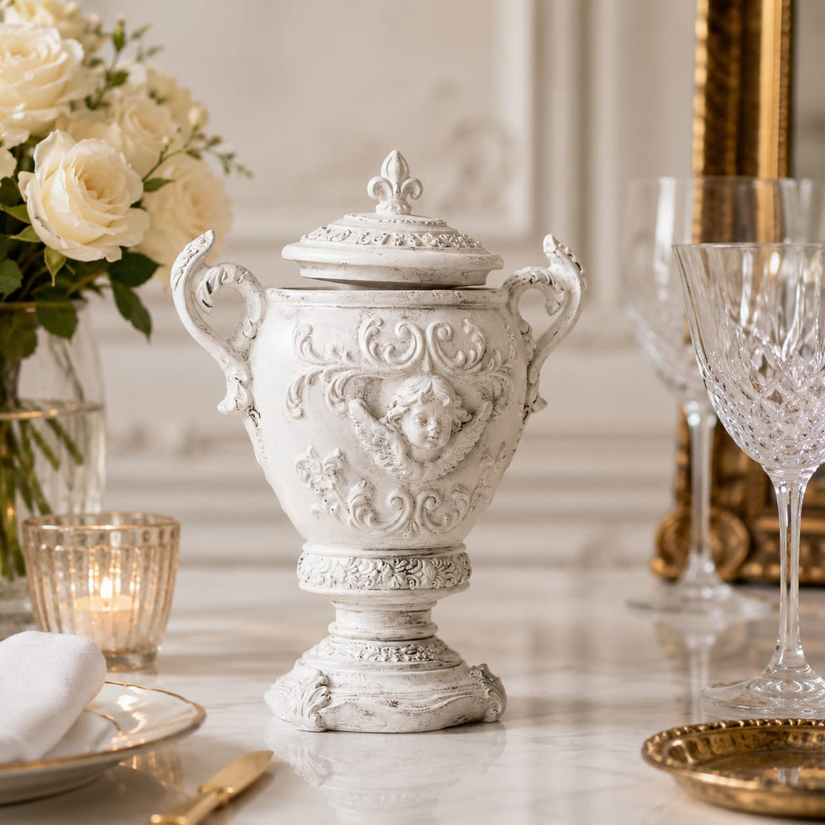Château Cherub Vase