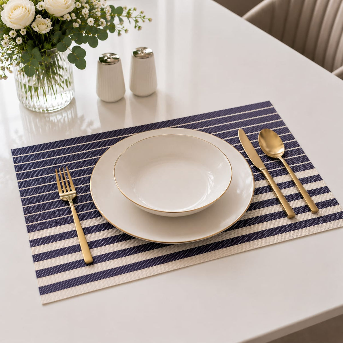 Coastal Indigo Stripe Placemat