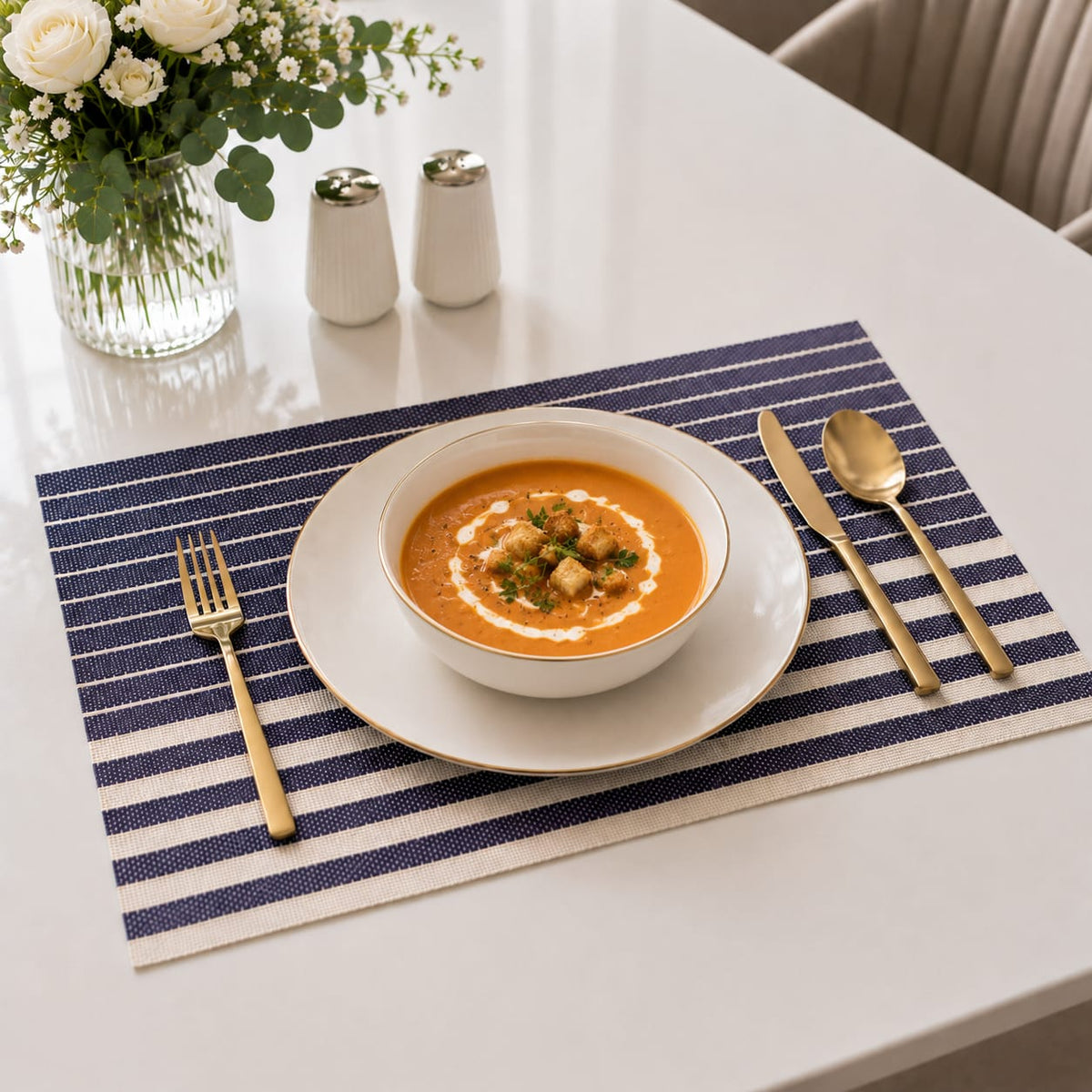 Coastal Indigo Stripe Placemat