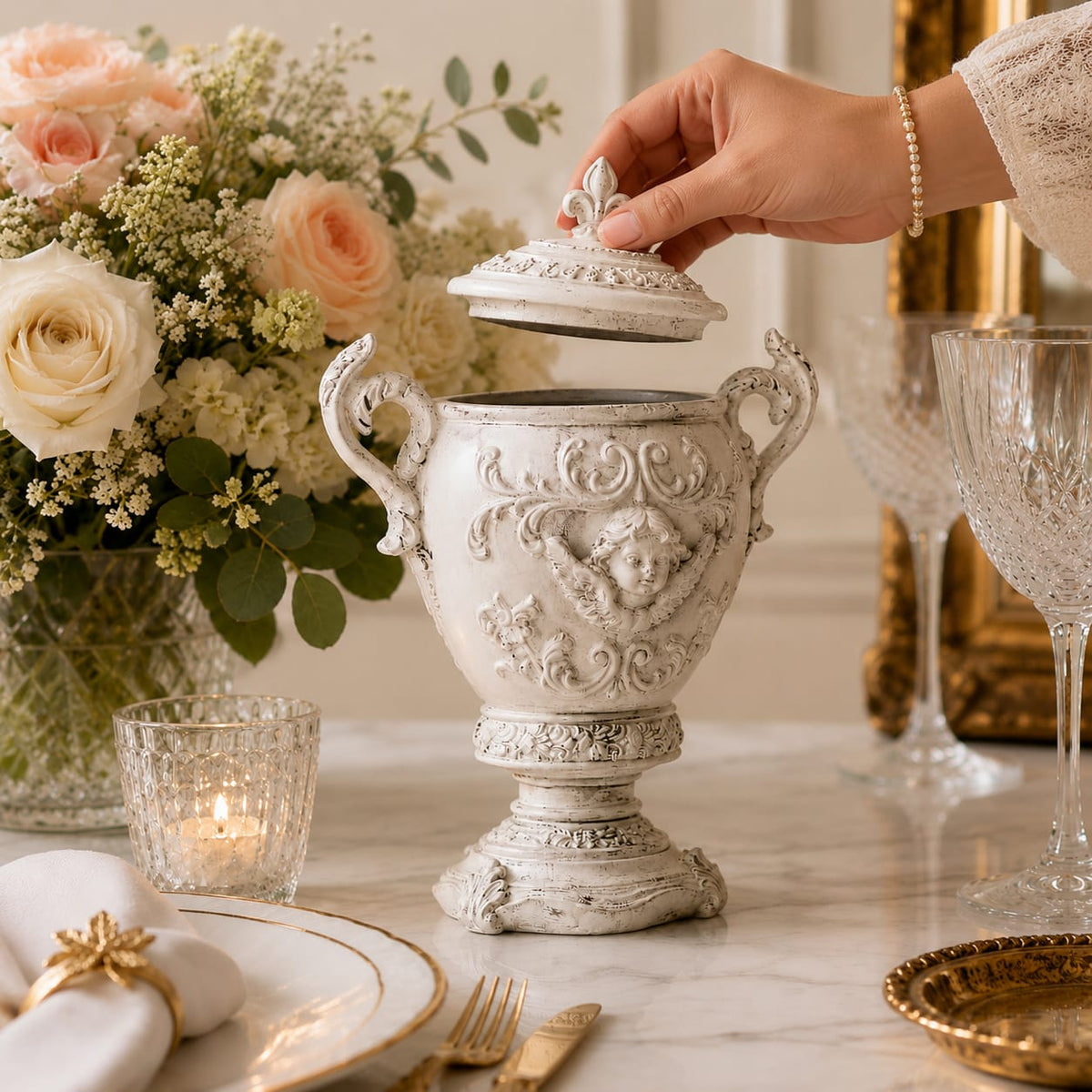 Château Cherub Vase