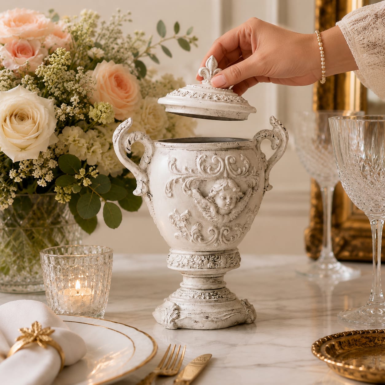 Château Cherub Vase