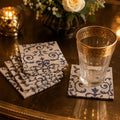 Azure Arabesque Luxe Coaster Set