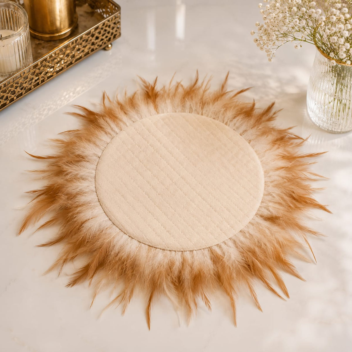 Golden Plume Luxe Placemat