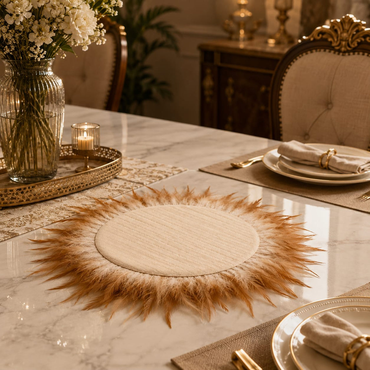 Golden Plume Luxe Placemat