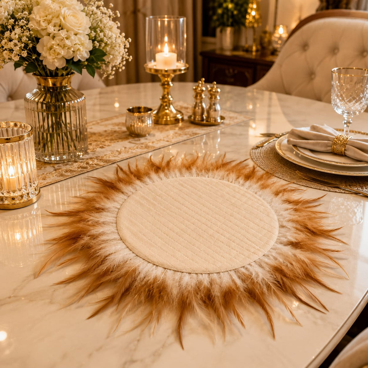 Golden Plume Luxe Placemat