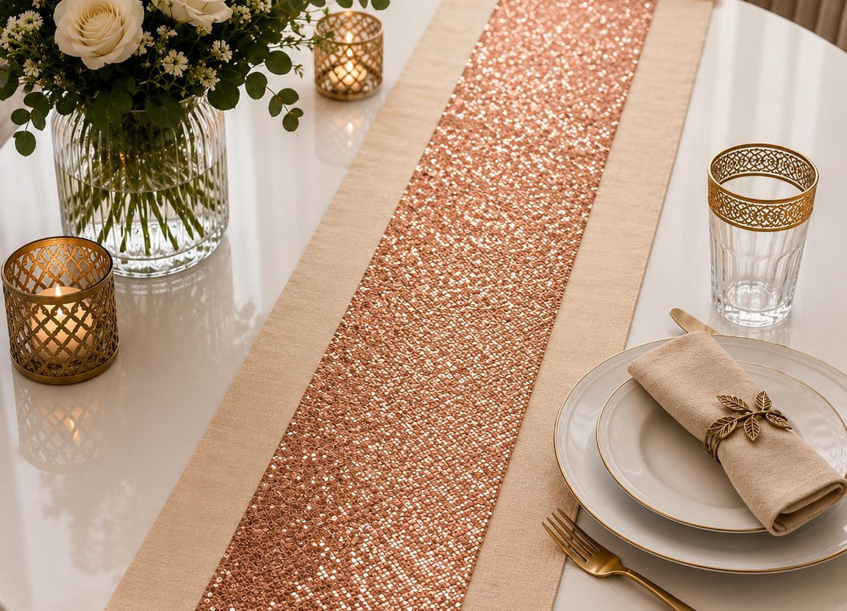 Rose Gold Radiance Table Runner