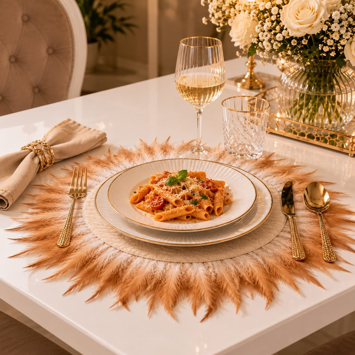 Golden Plume Luxe Placemat