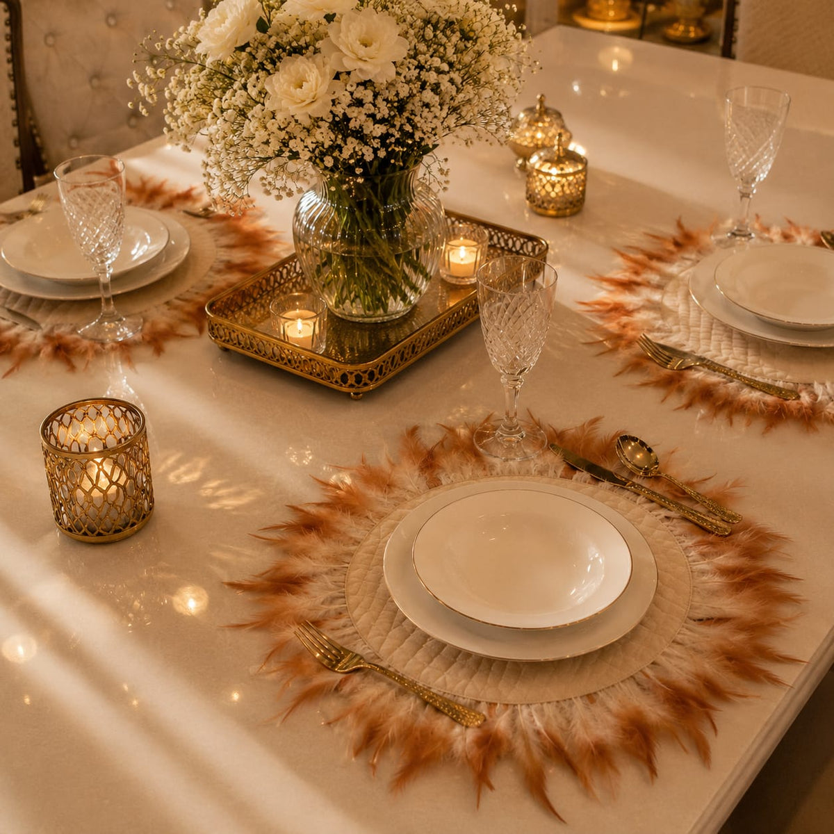 Golden Plume Luxe Placemat