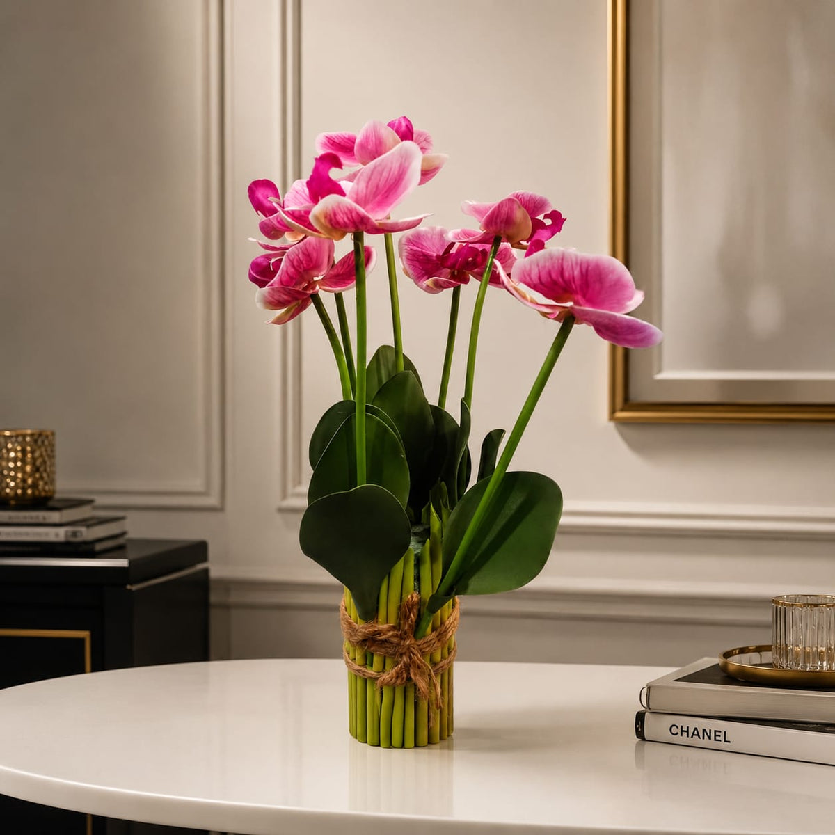 Orchid Bloom Fabric Art Vase