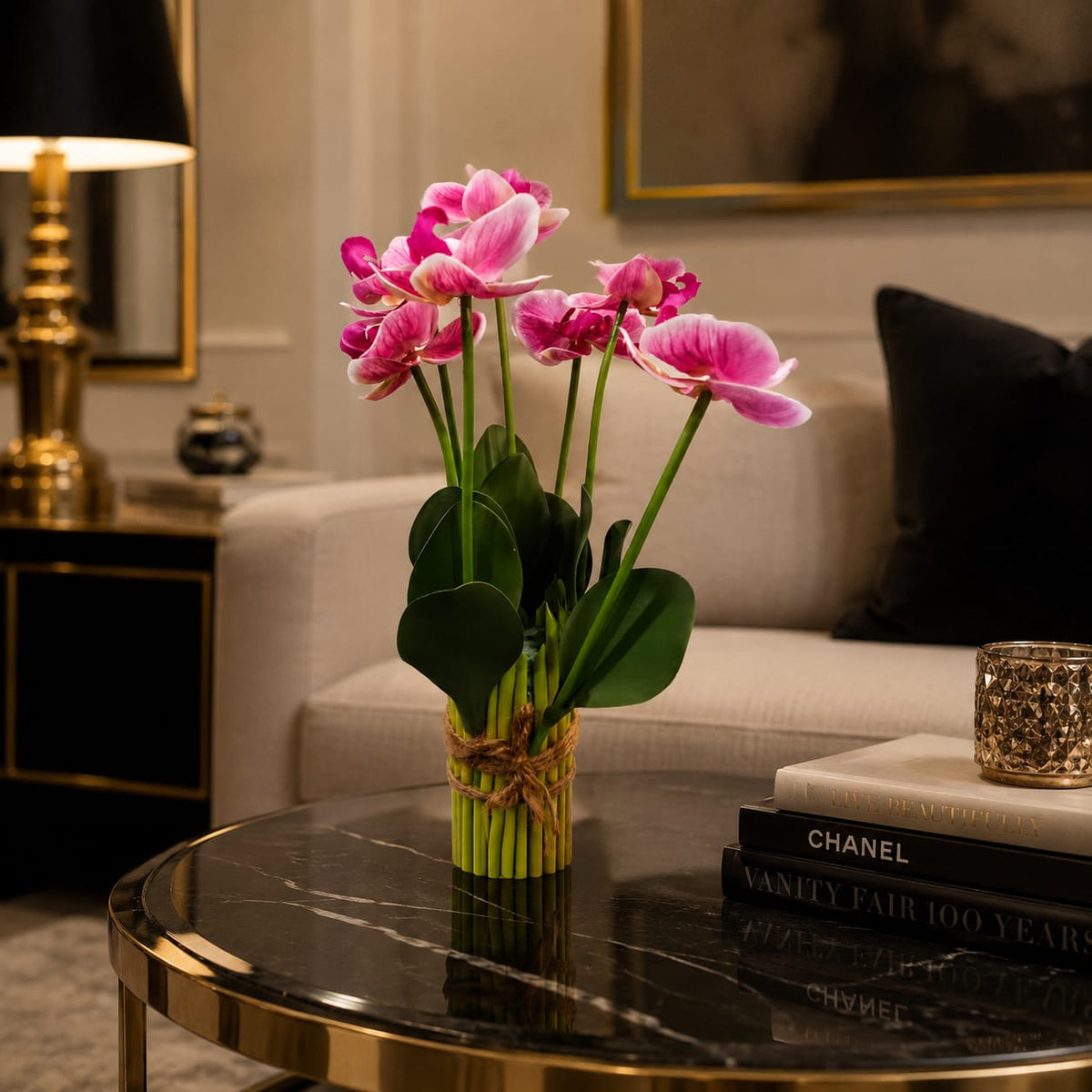 Orchid Bloom Fabric Art Vase