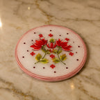Crimson Bloom Heritage Coaster Set