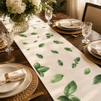 Basil Leaf Cotton Table Runner