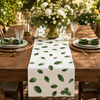 Basil Leaf Cotton Table Runner