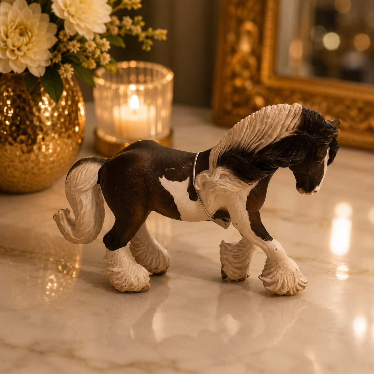 Heritage Pinto Horse Figurine