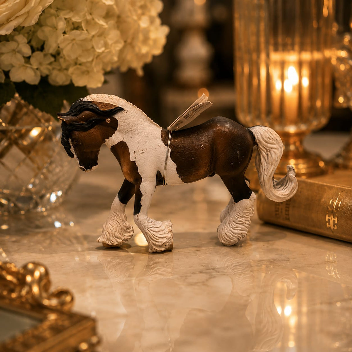 Heritage Pinto Horse Figurine