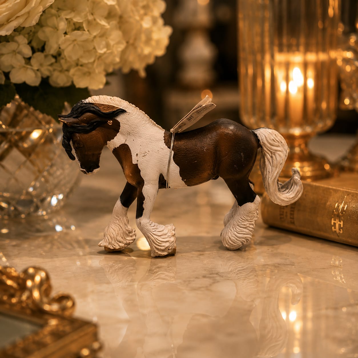 Heritage Pinto Horse Figurine