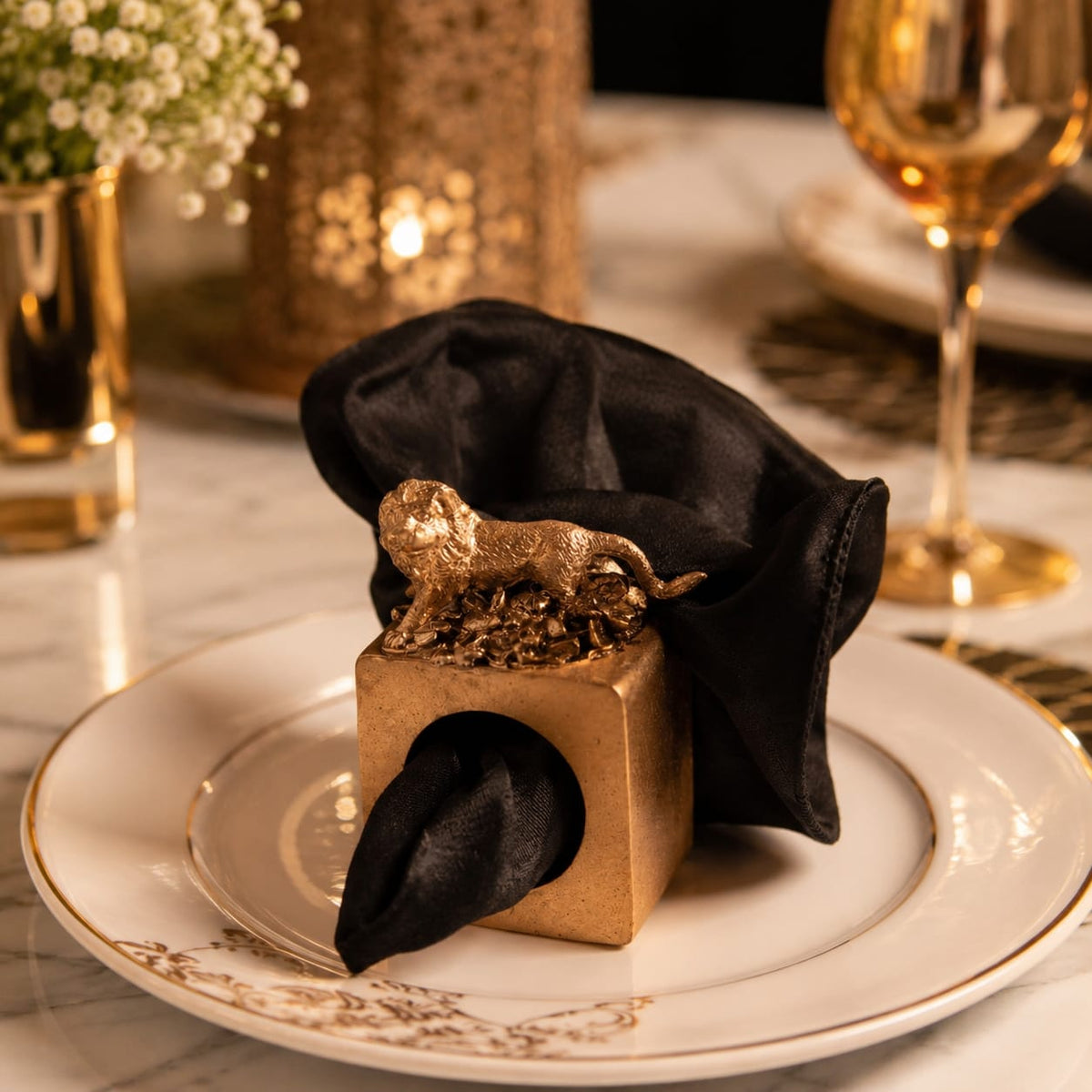 Noir Luxe Satin Napkin