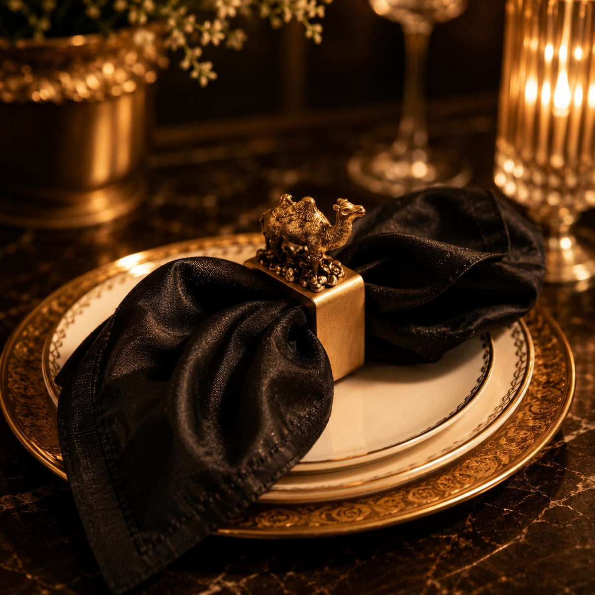 Noir Luxe Satin Napkin