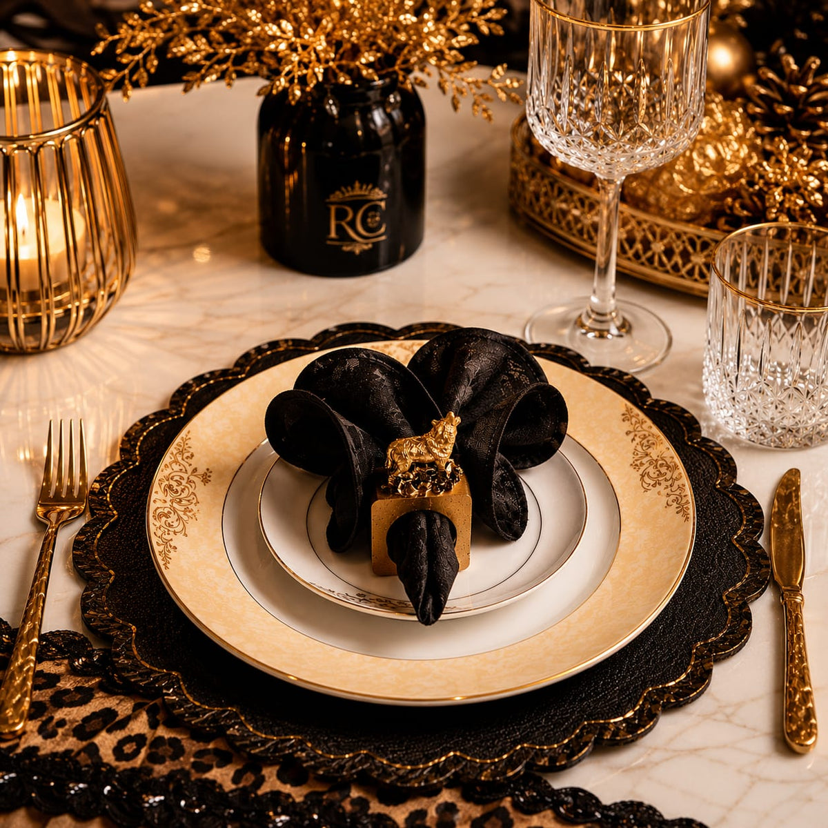 Noir Luxe Satin Napkin