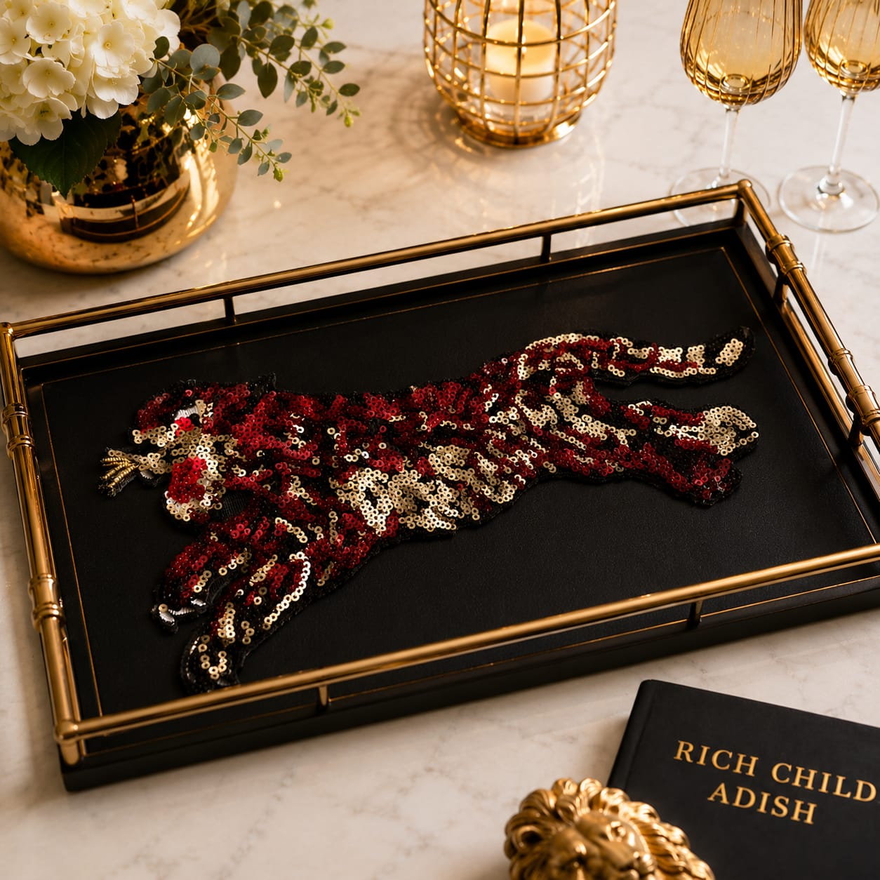 Crimson Tiger Tray Mat