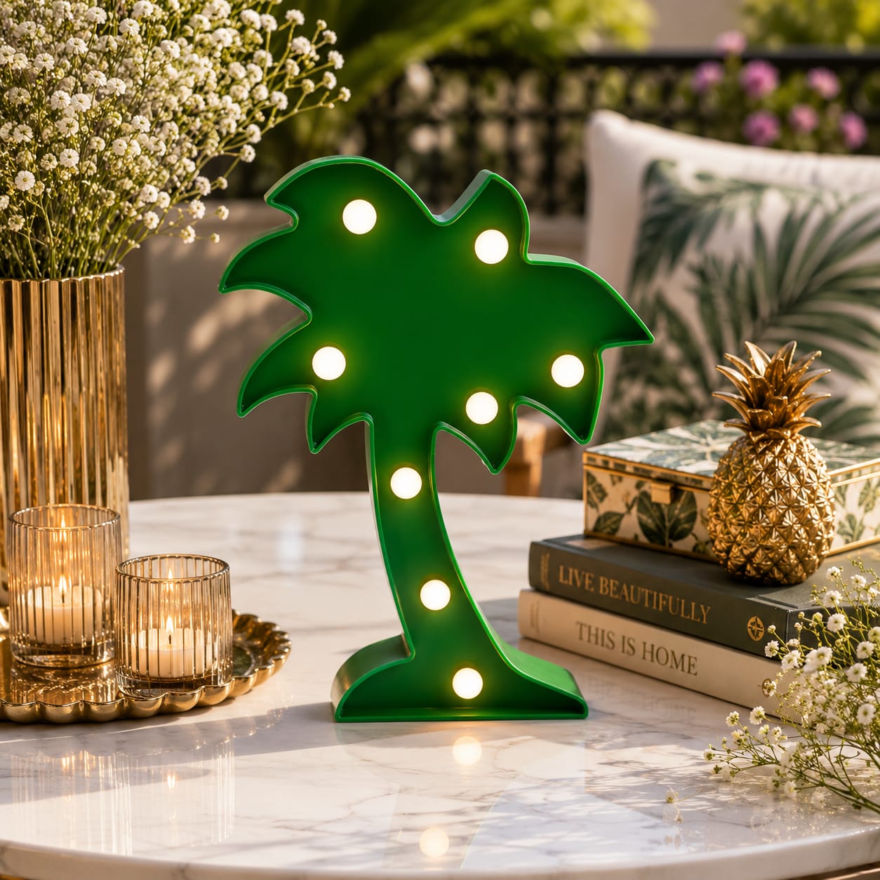 Palm Glow LED Décor Lamp