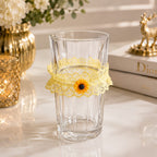Sunflower Lace Glass & Bottle Charm Set