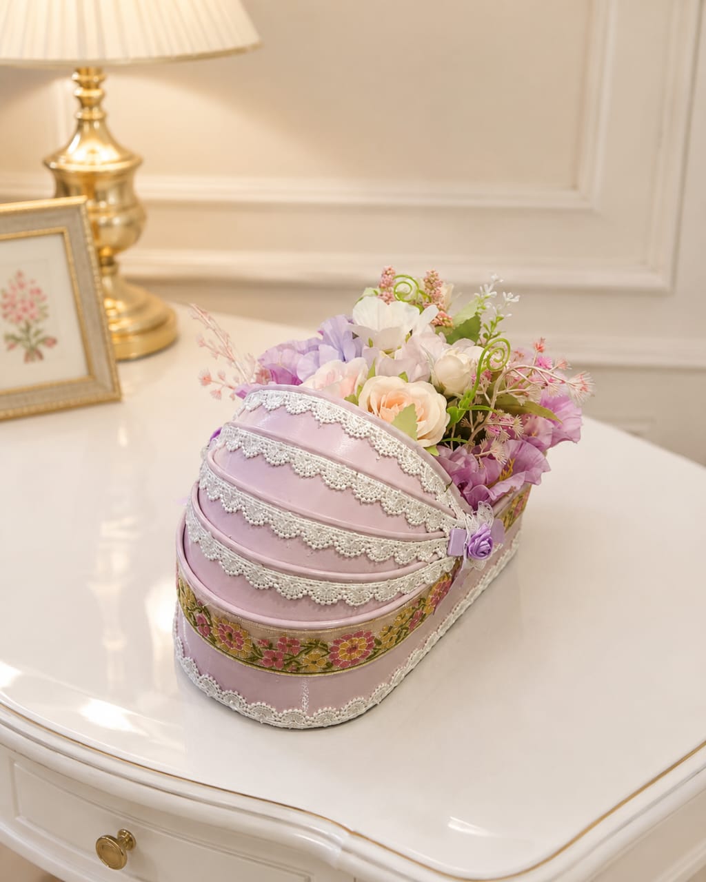 Lavender Bloom Floral Basket