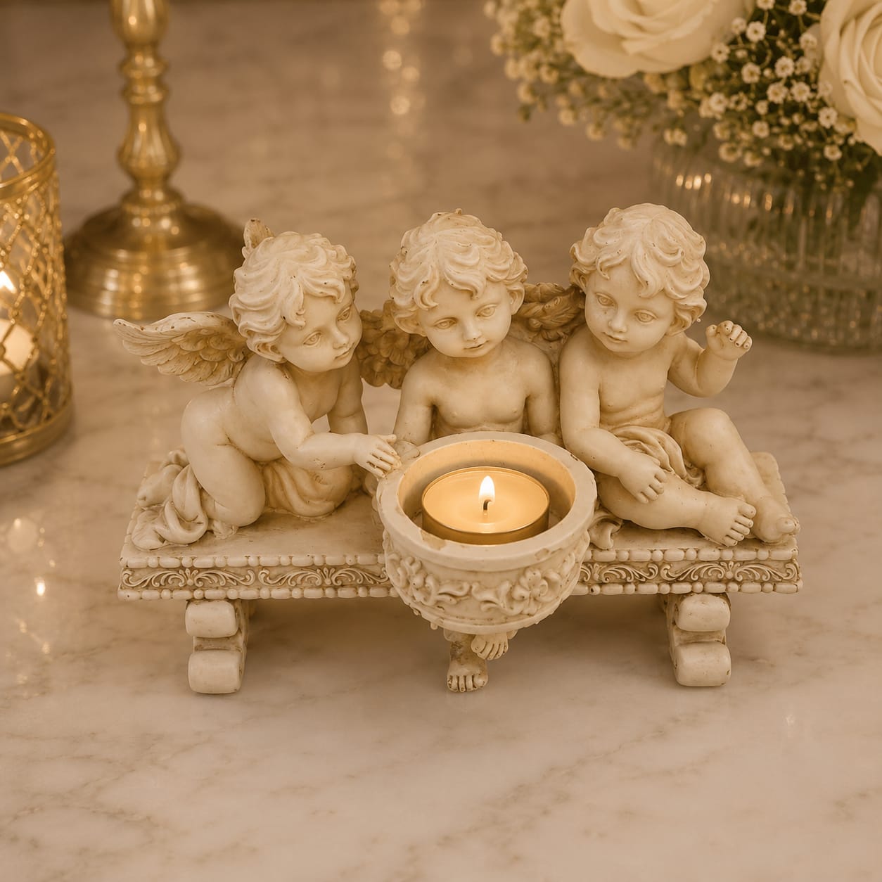 Cherub Glow Tealight Holder