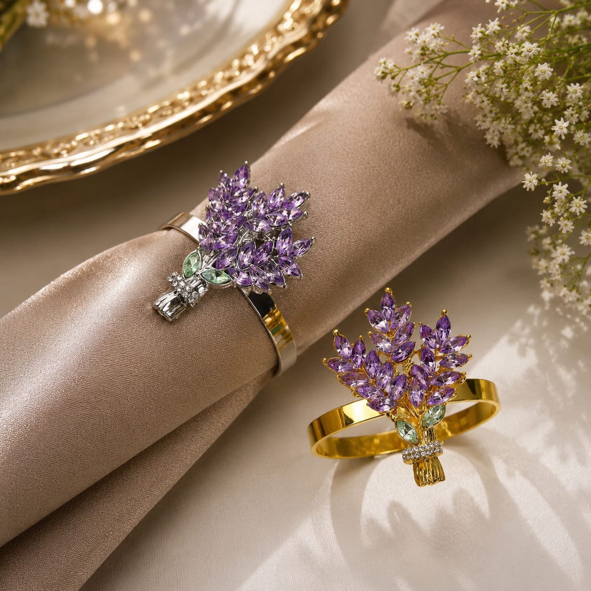 Lavender Bloom Napkin Ring