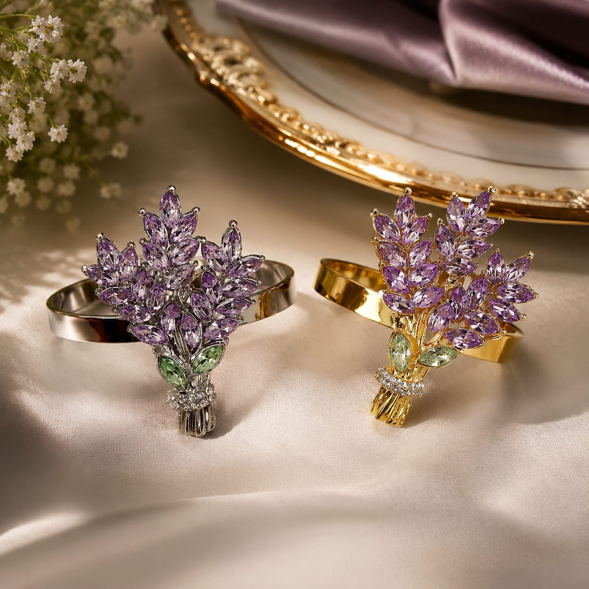 Lavender Bloom Napkin Ring