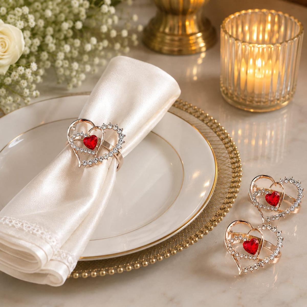 Ruby Heart Royale Napkin Ring