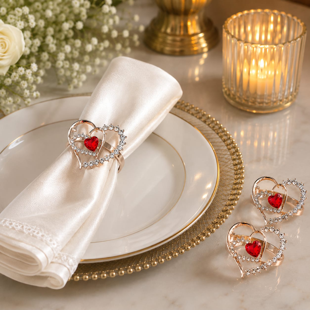 Ruby Heart Royale Napkin Ring