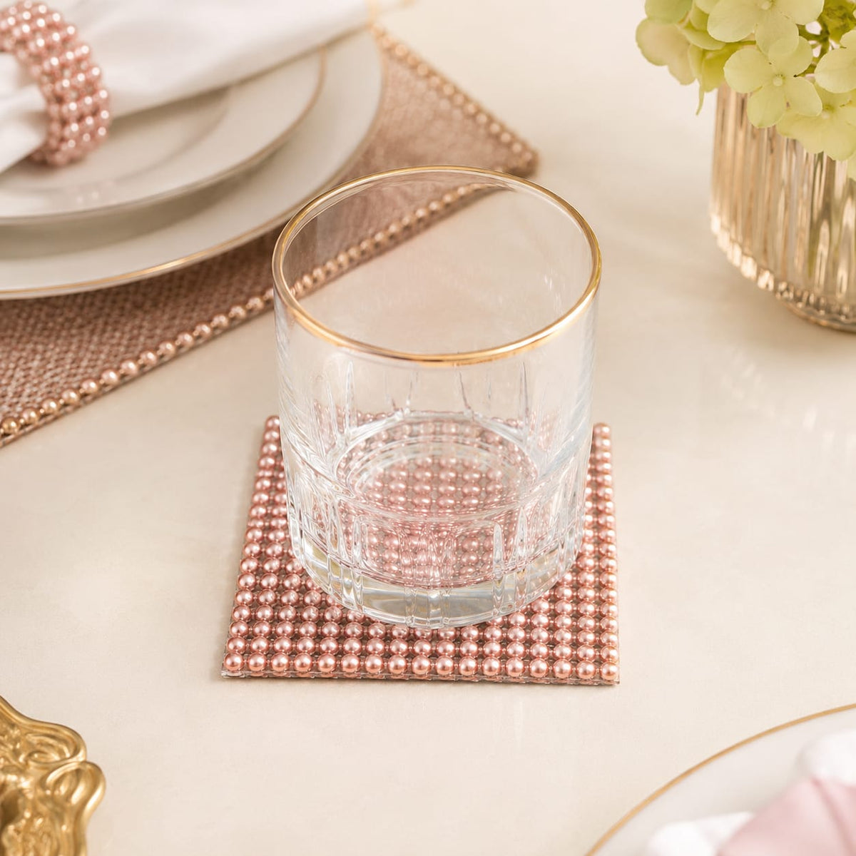 Blush Pearl Luxe Coaster Set