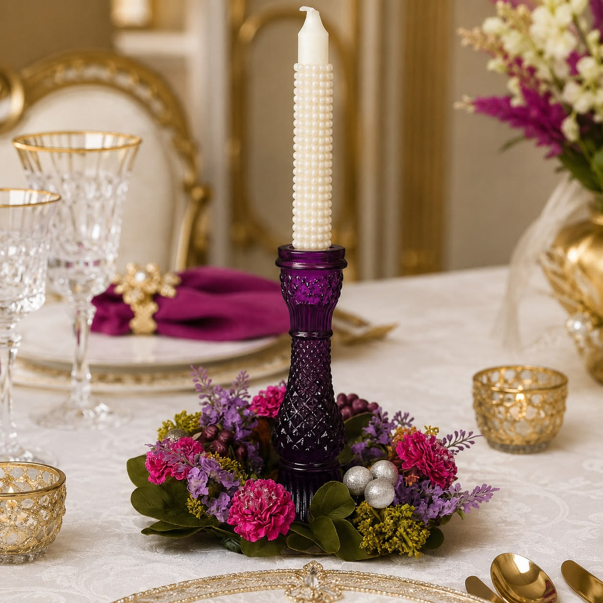 Amethyst Bloom Candle Stand