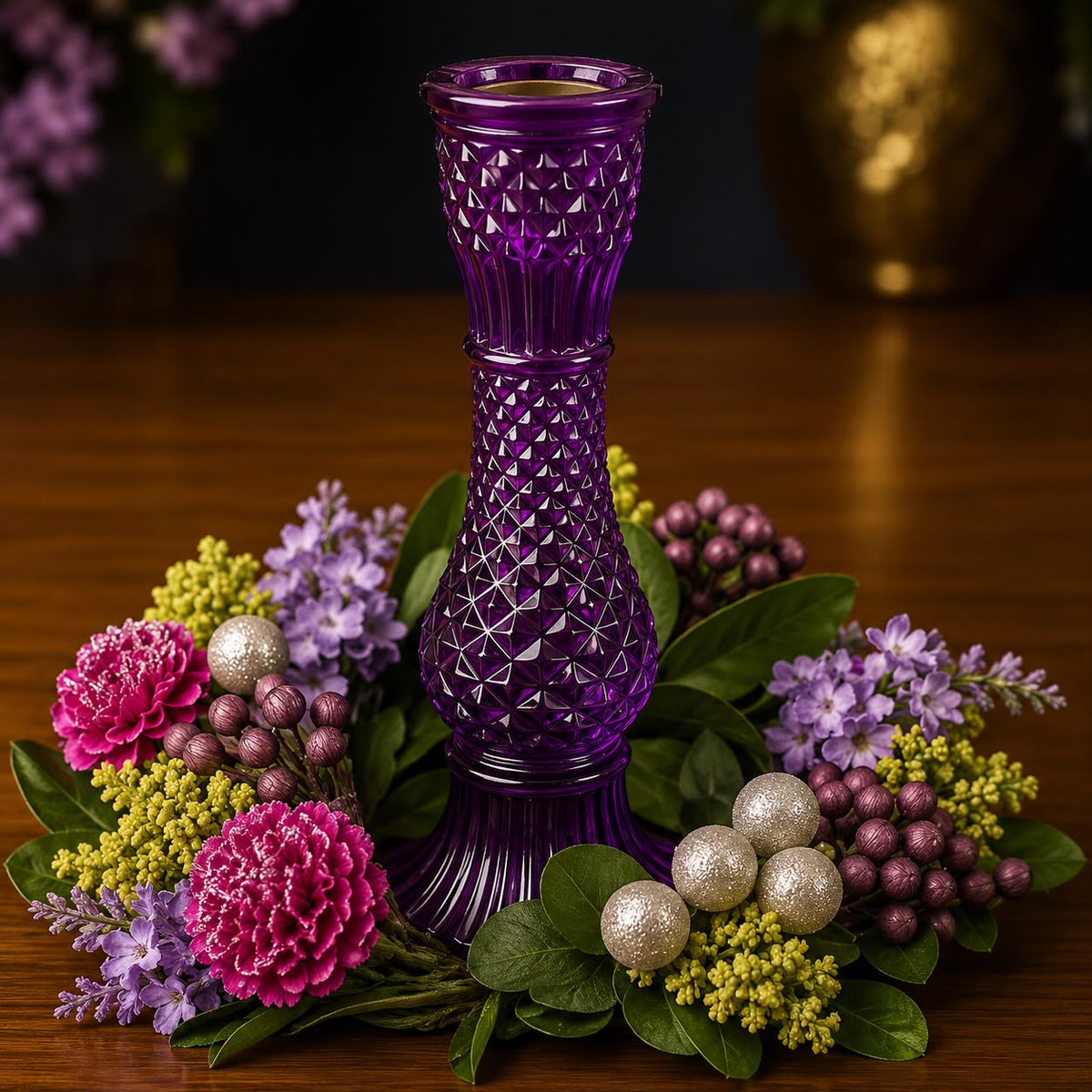 Amethyst Bloom Candle Stand