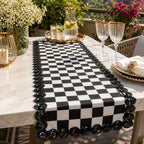Monochrome Royale Checkerboard Table Runner