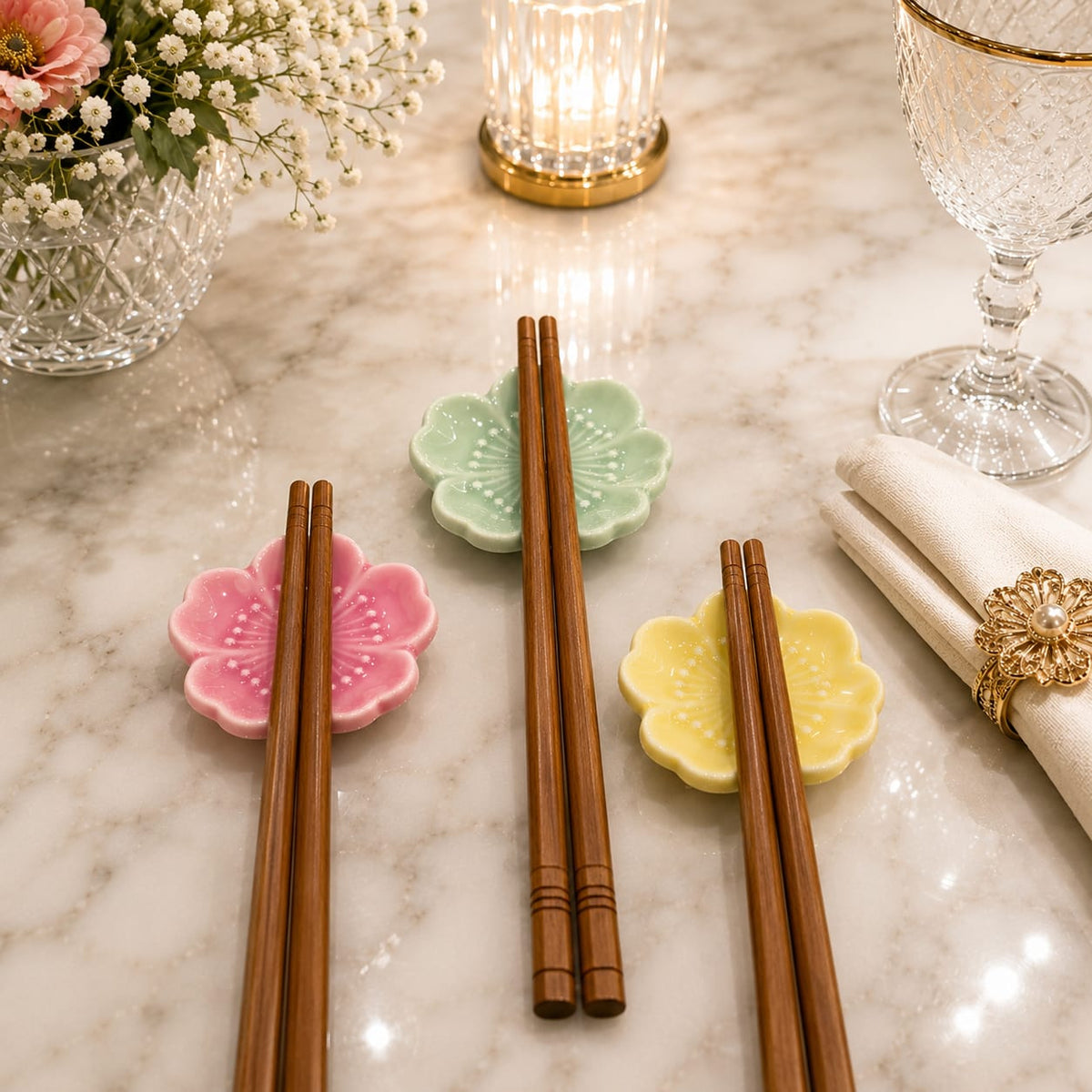 Sakura Bloom Chopstick Rest Set
